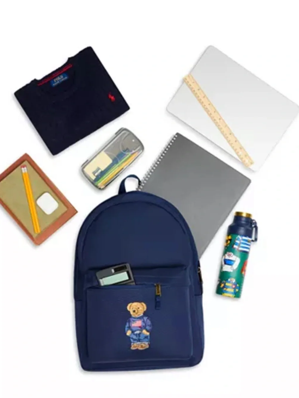 Ralph Lauren Polo Bear Backpack & Pony Lunch Tote Set